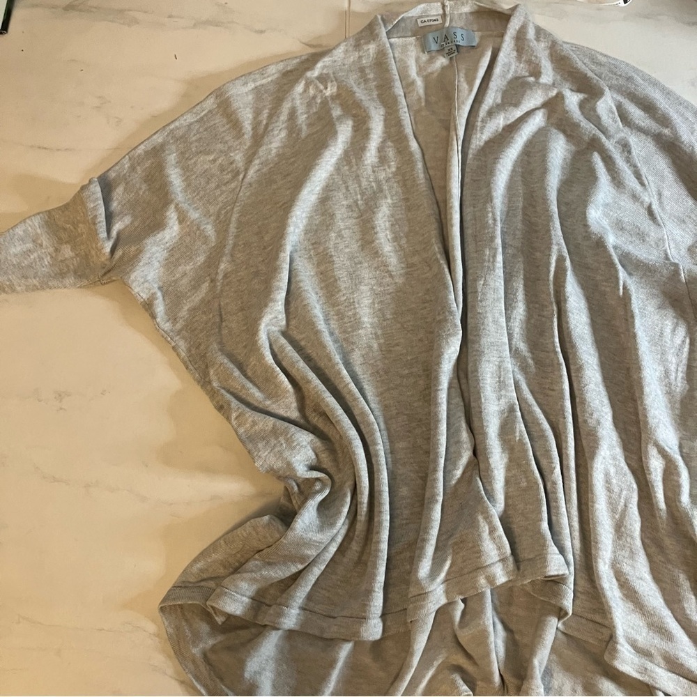 Joan vass grey cardigan sweater.  EUC